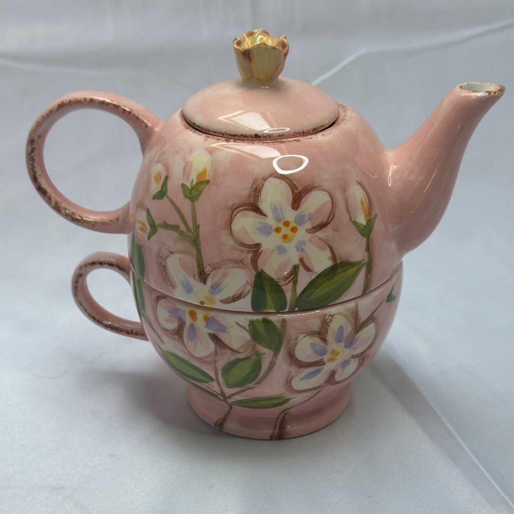 Mesa International Individual Teapot Set Including Lid and Cup Stackable